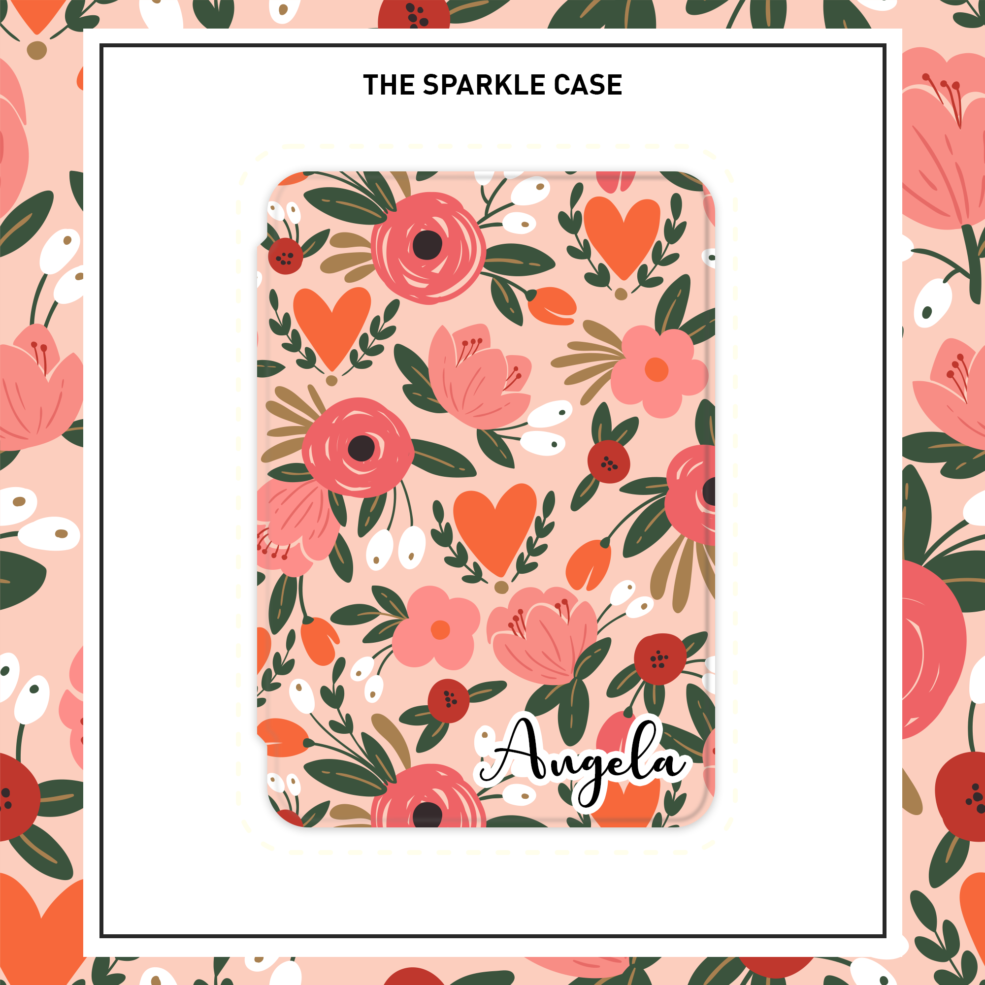 Custom Name Floral Girly Kindle Paperwhite Oasis Case
