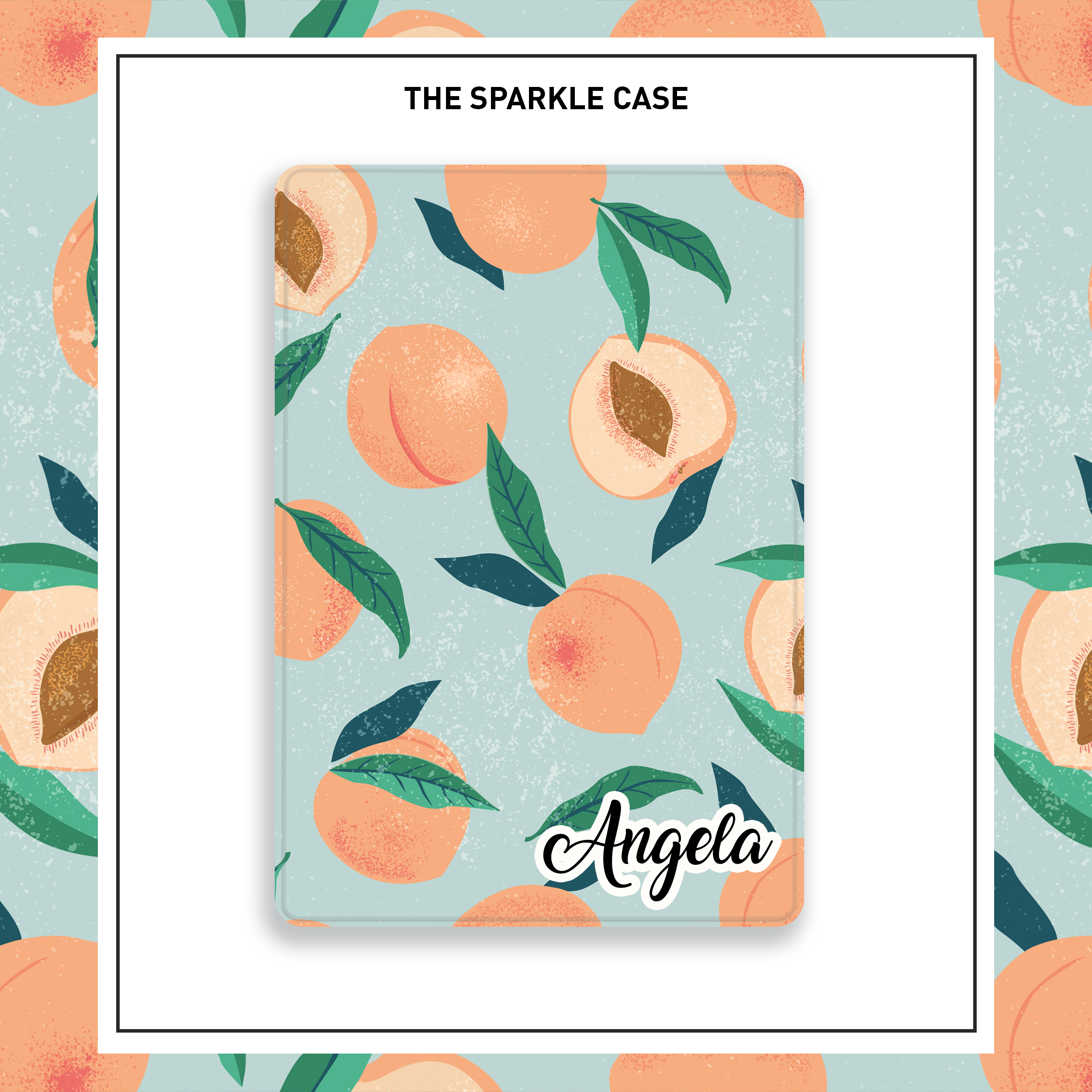 Aesthetic Peaches Name Personalization iPad Case