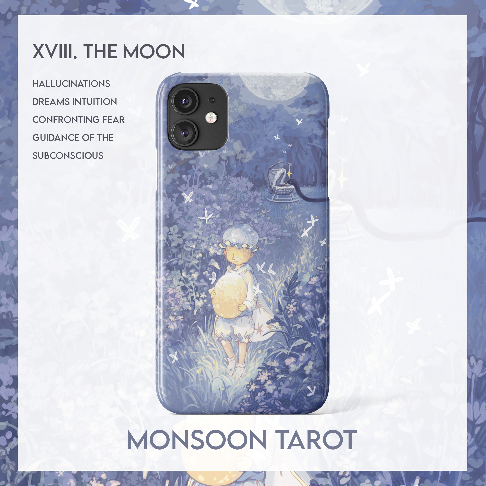 The Moon iPhone Case Samsung Case Monsoon Tarot