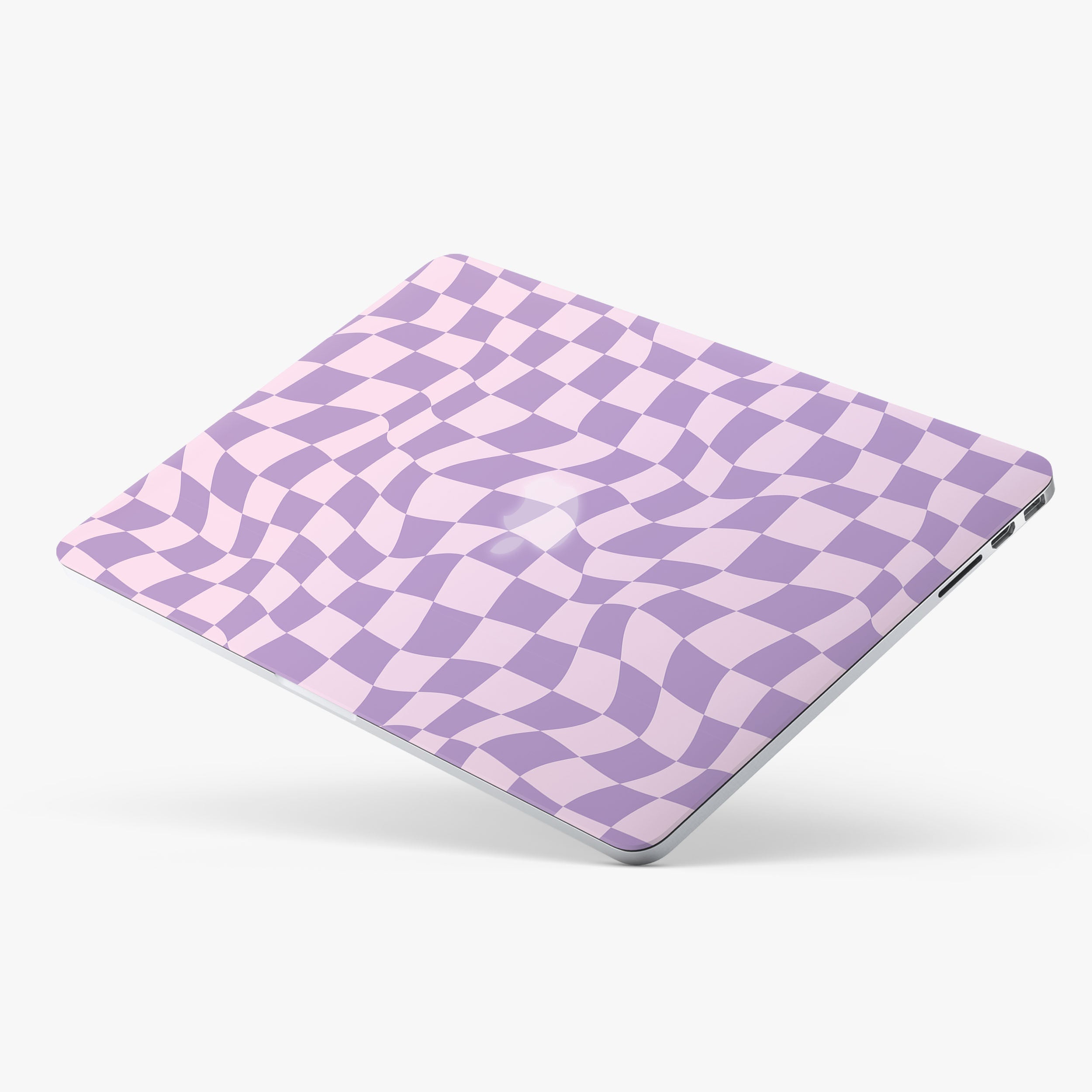 Personalized Checkerboard Monogram Purple MacBook Case