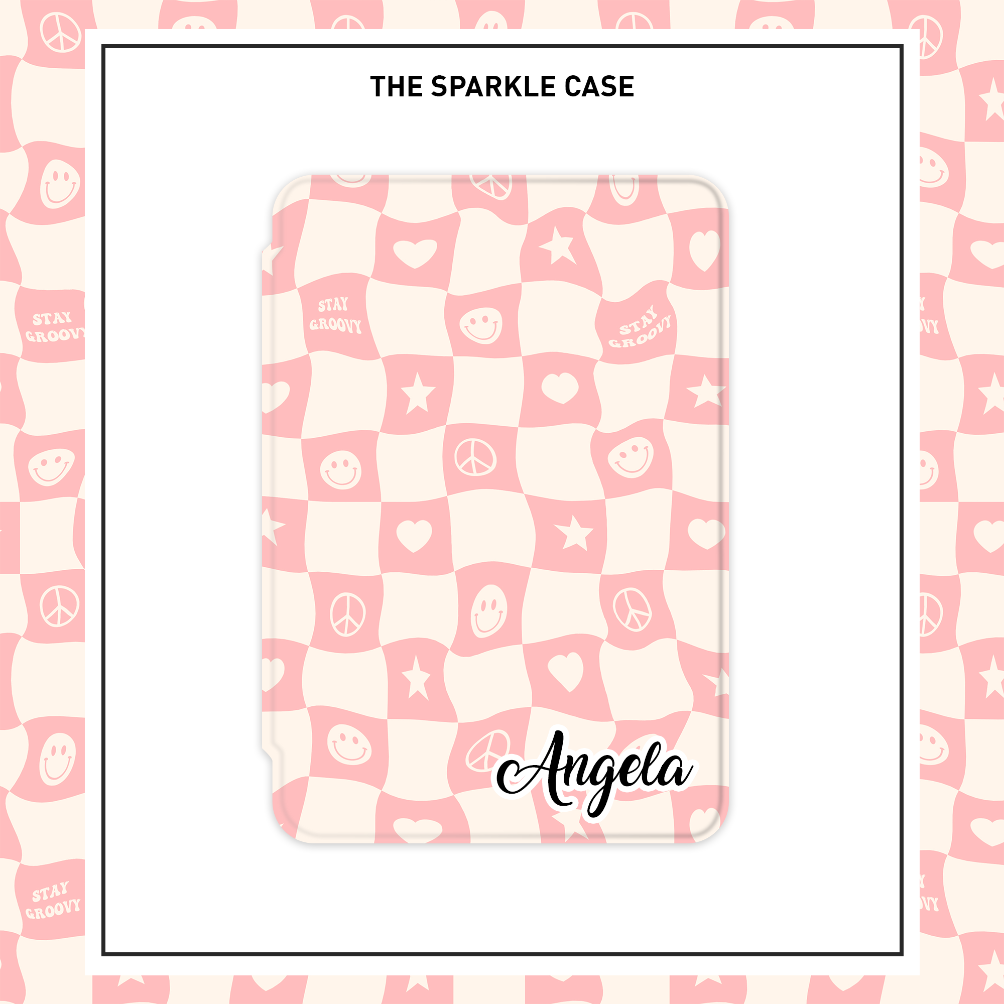 Checkerboard with Custom Name Phone Case, Custom Name Case, Free  Personalization - The Sparkle Case