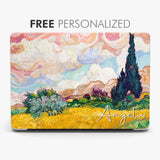 Custom Name Case Van Gogh Painting Aesthetic Hard Laptop Case