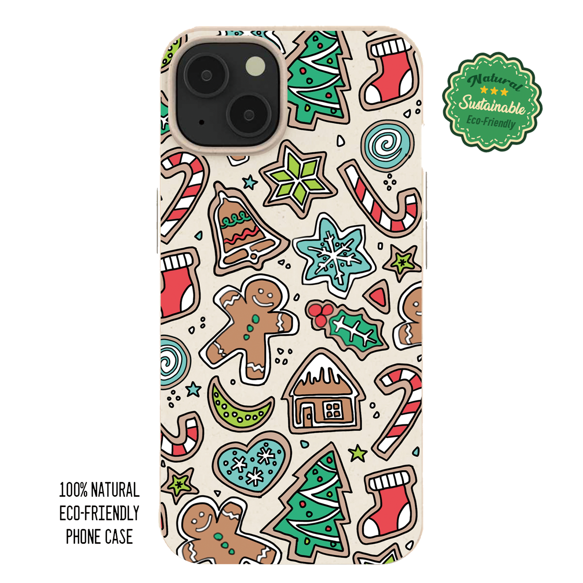 Christmas Natural Texture Sustainable iPhone CaseMagSafe iPhone Case Cover