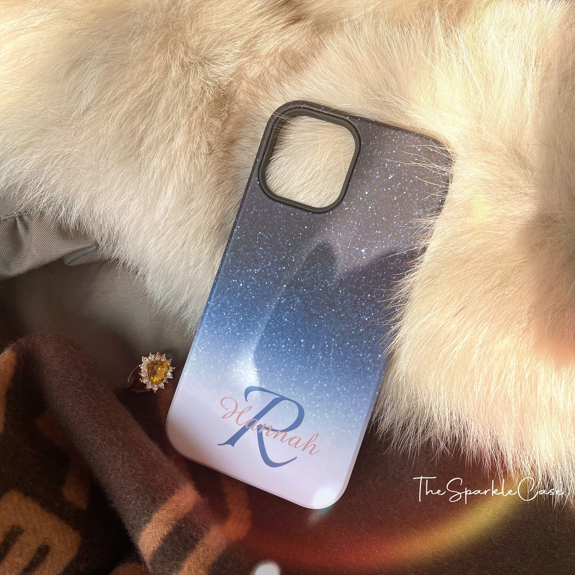 Personalized Phone Case with Custom Name Sparkle Design