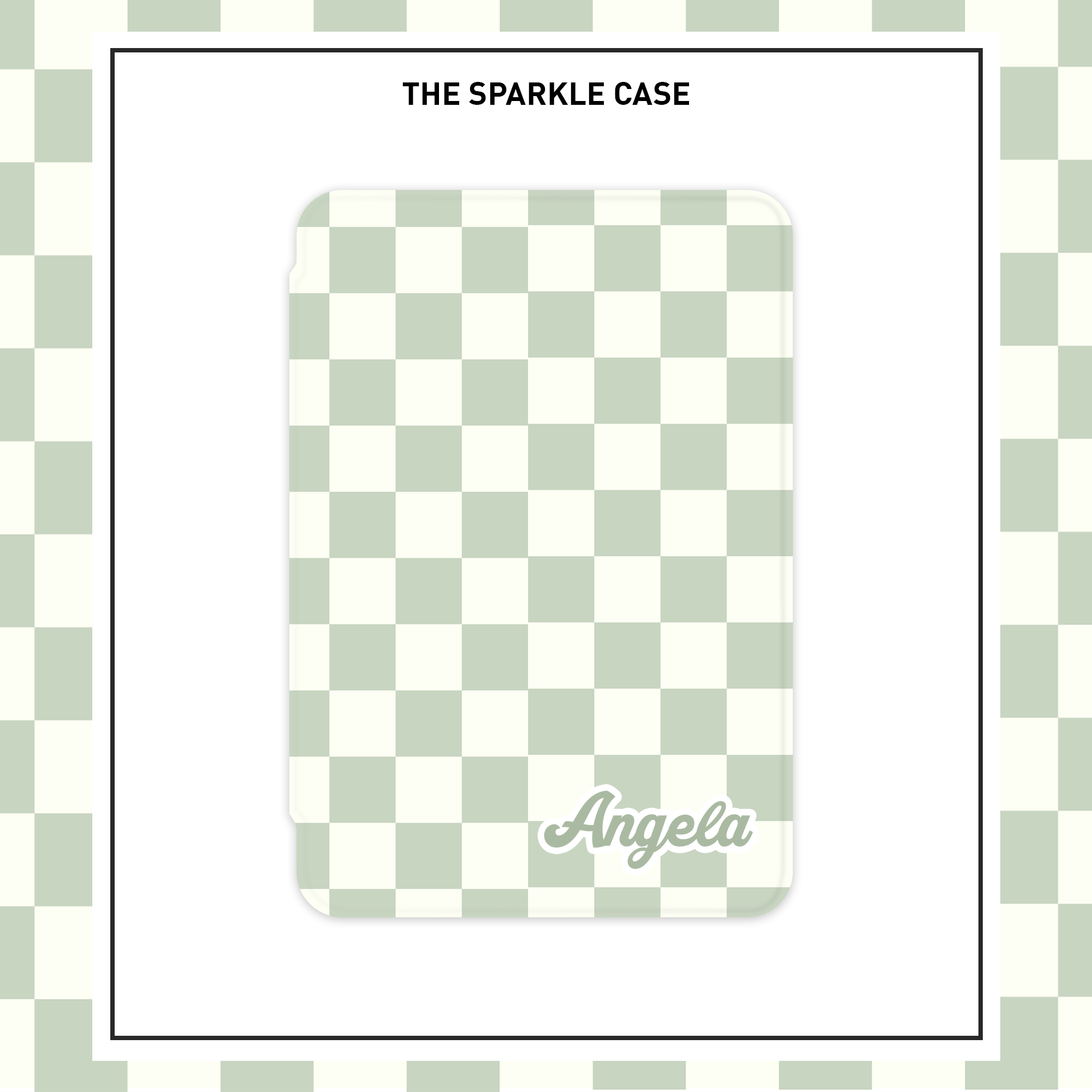 Retro Sage Green Checkerboard kindle case Paperwhite case