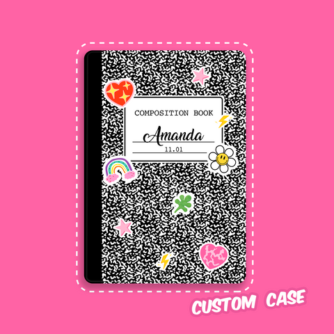 Composition Notebook Custom Name iPad Case