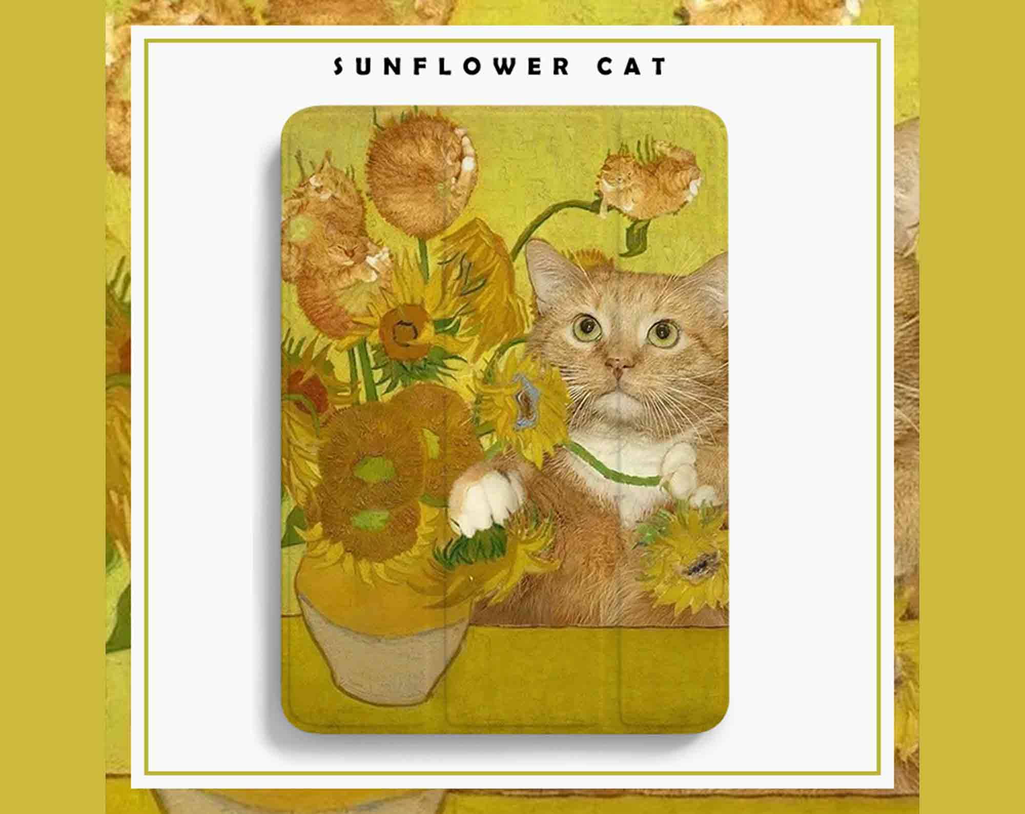 Vincent Van Gogh Sunflowers Cat iPad Case