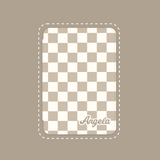 Retro Beige Checkerboard Custom Name iPad Case
