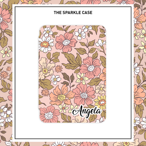 Personalized Name Cute Retro Flowers kindle case Paperwhite case