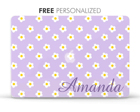 Personalized Daisy Flowers Cute Aesthetic MacBook Case