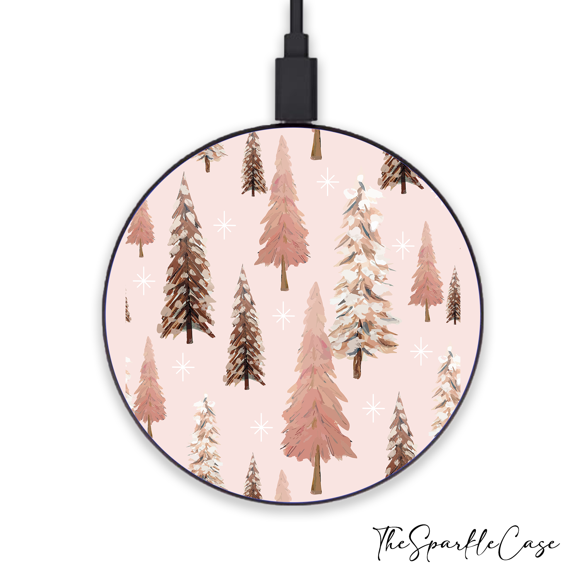 Pink Christmas Tree Wireless Charger