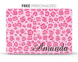 Custom Name Pink Leopard Personalized Hard Laptop Case