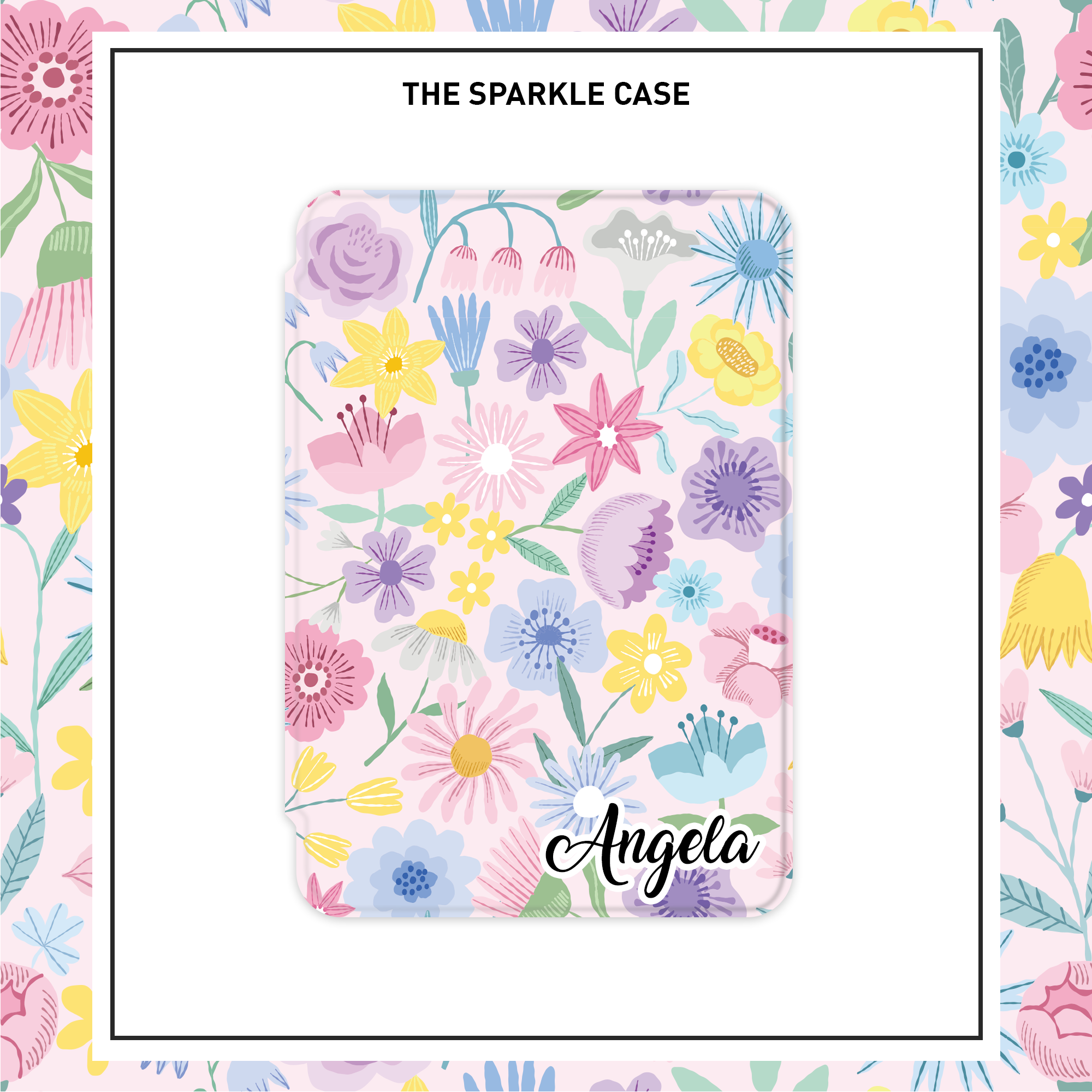 Custom Name Purple Floral Kindle Paperwhite Oasis Case