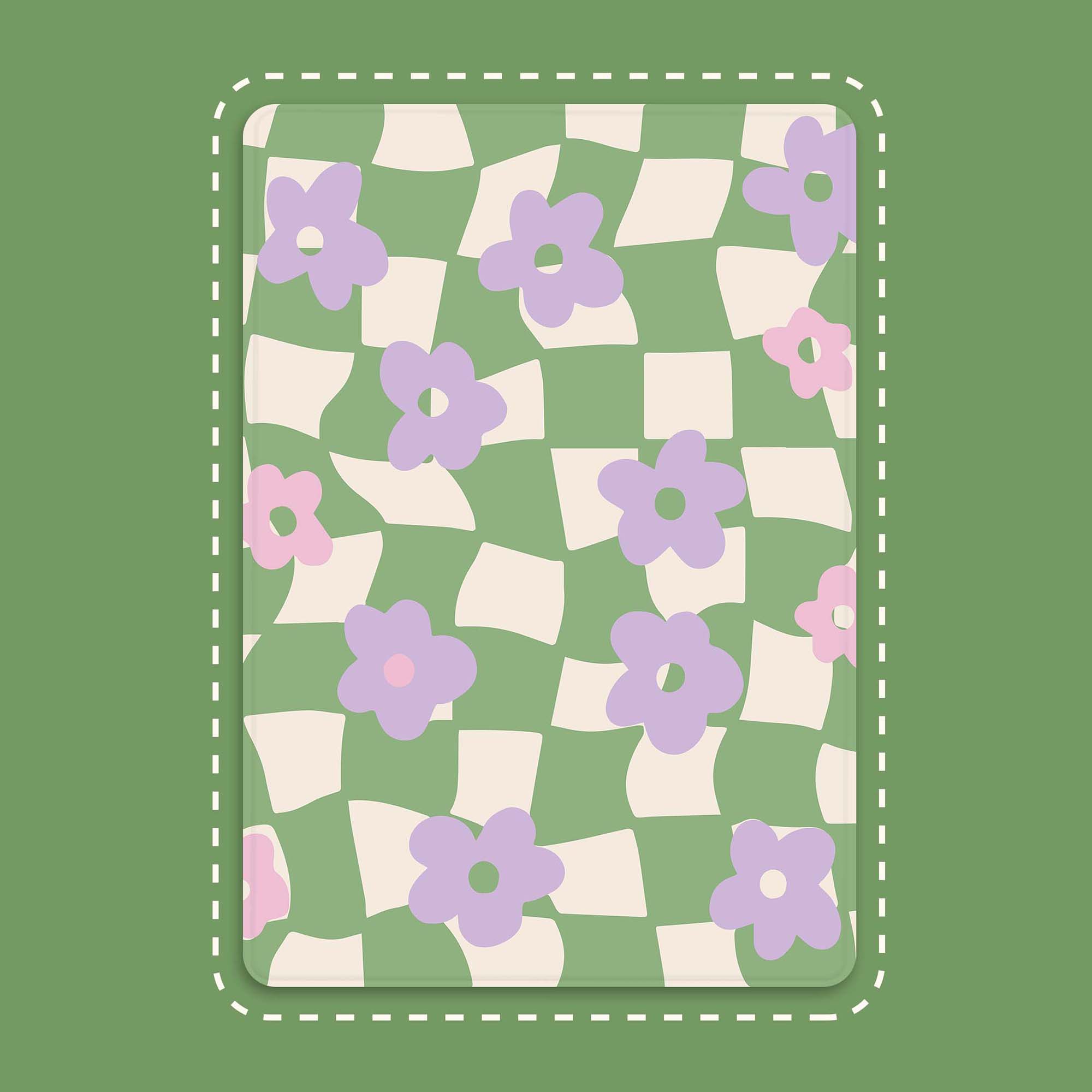 Checkers Pattern with Flowers iPad Case