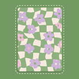 Checkers Pattern with Flowers iPad Case