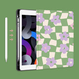 Checkers Pattern with Flowers iPad Case