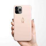 Modern Minimalist Pastel Pink and Monogram iPhone Samsung Case