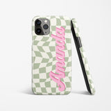 Checkerboard with Custom Name Phone Case