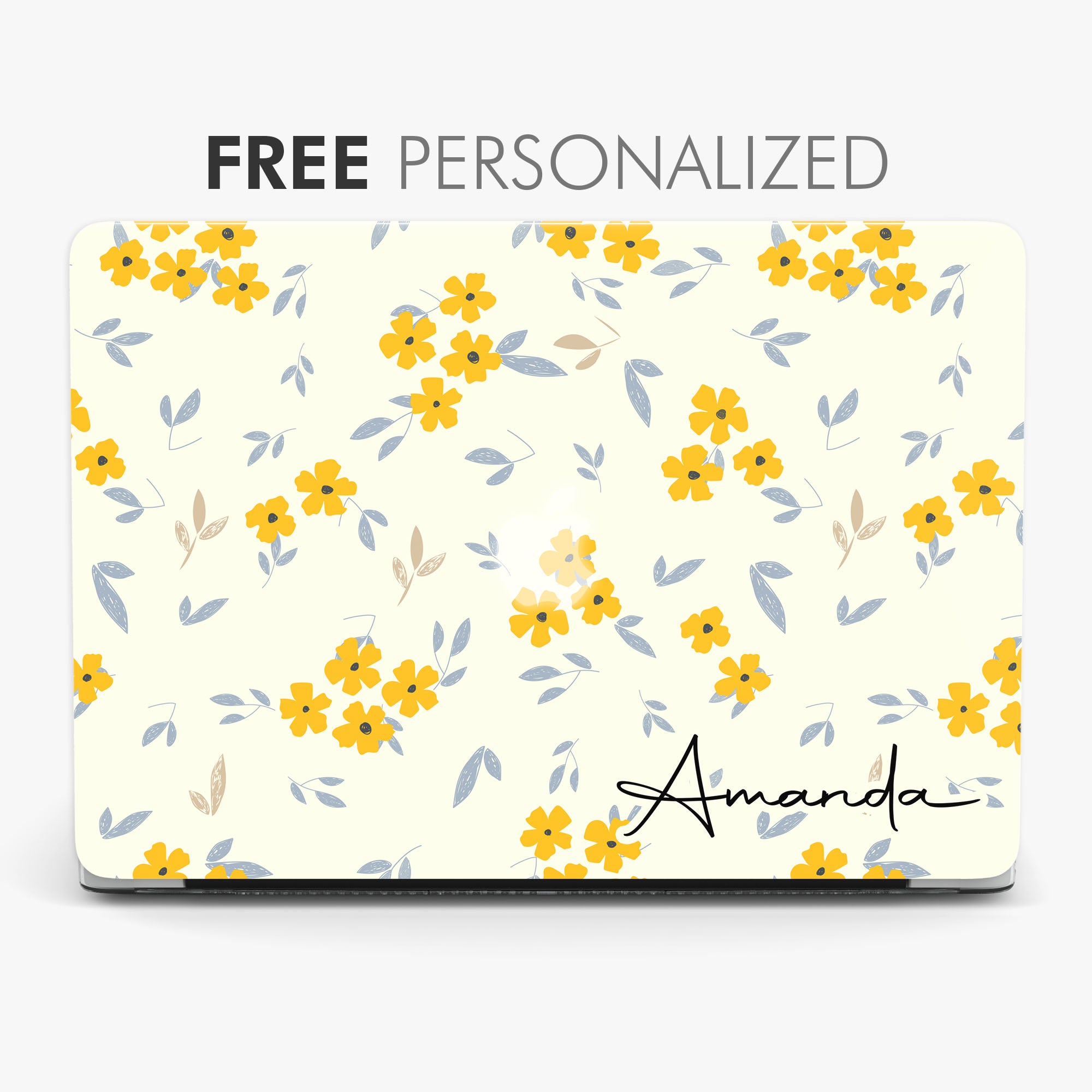 Floral Monogram Personalized MacBook Case