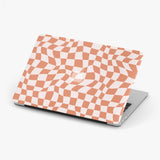 Personalized Checkerboard Monogram Orange MacBook Case