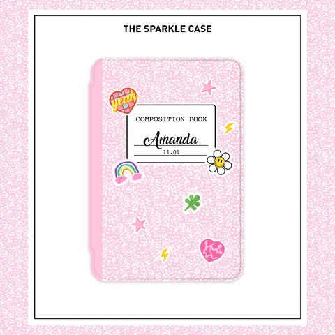 Custom Name Pink Composition Notebook iPad Case