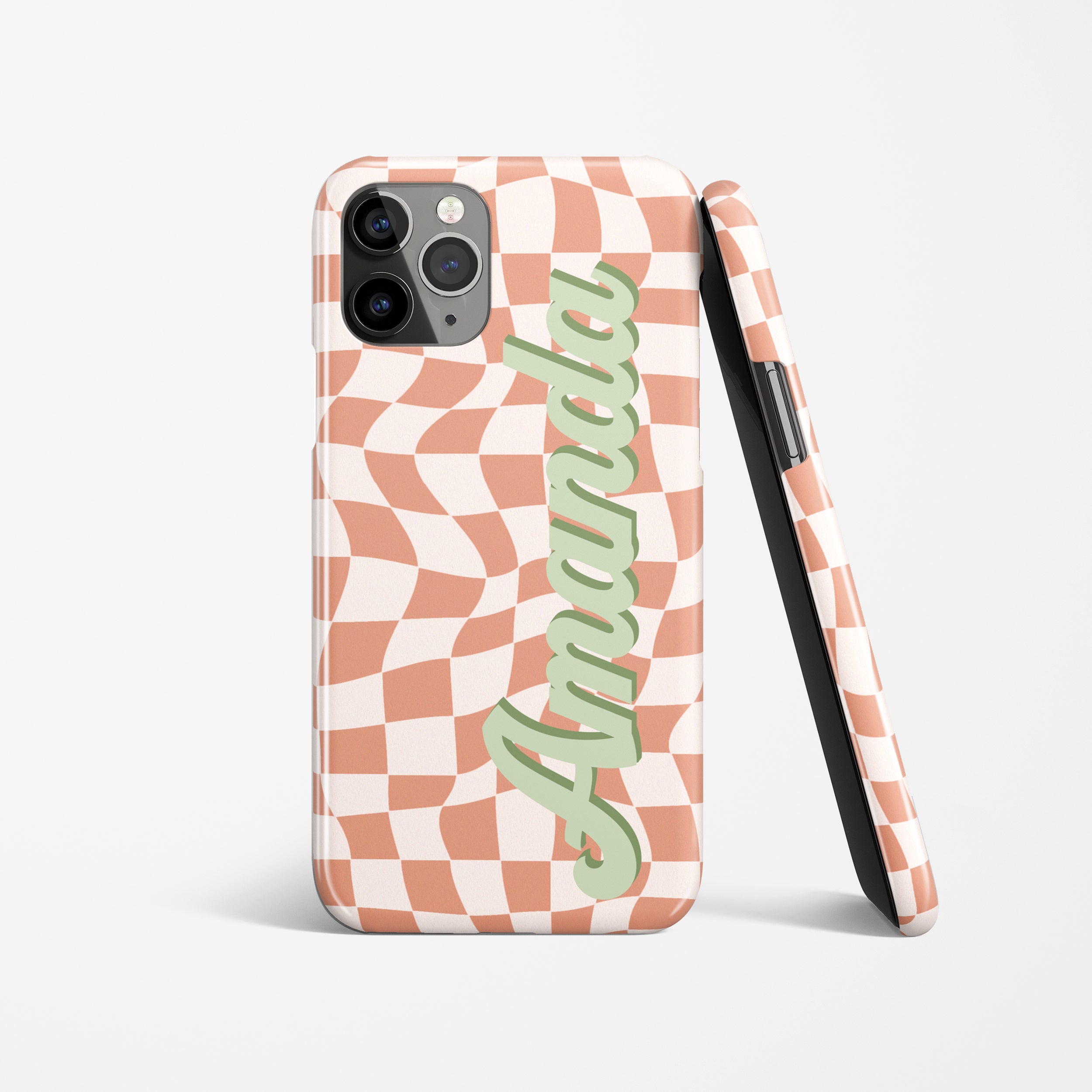 Checkerboard with Custom Name Phone Case