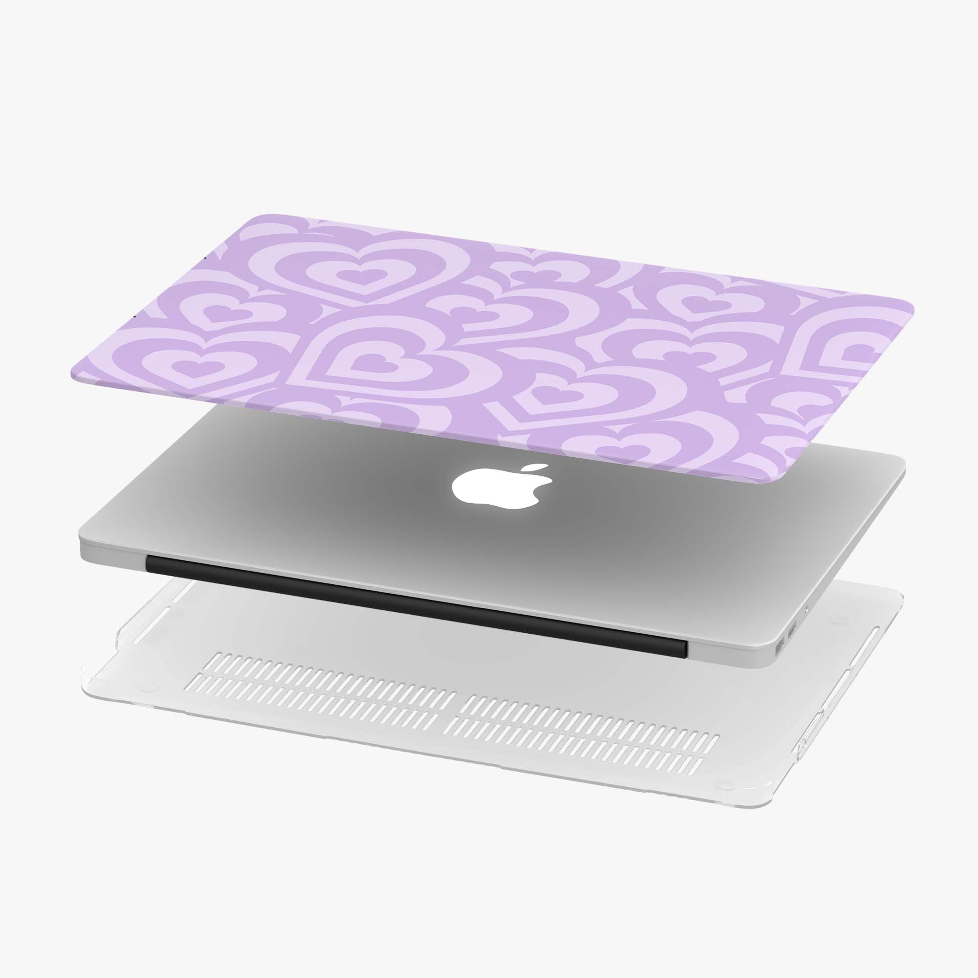 Purple Hearts M1 M2 Chip MacBook Case Laptop Case
