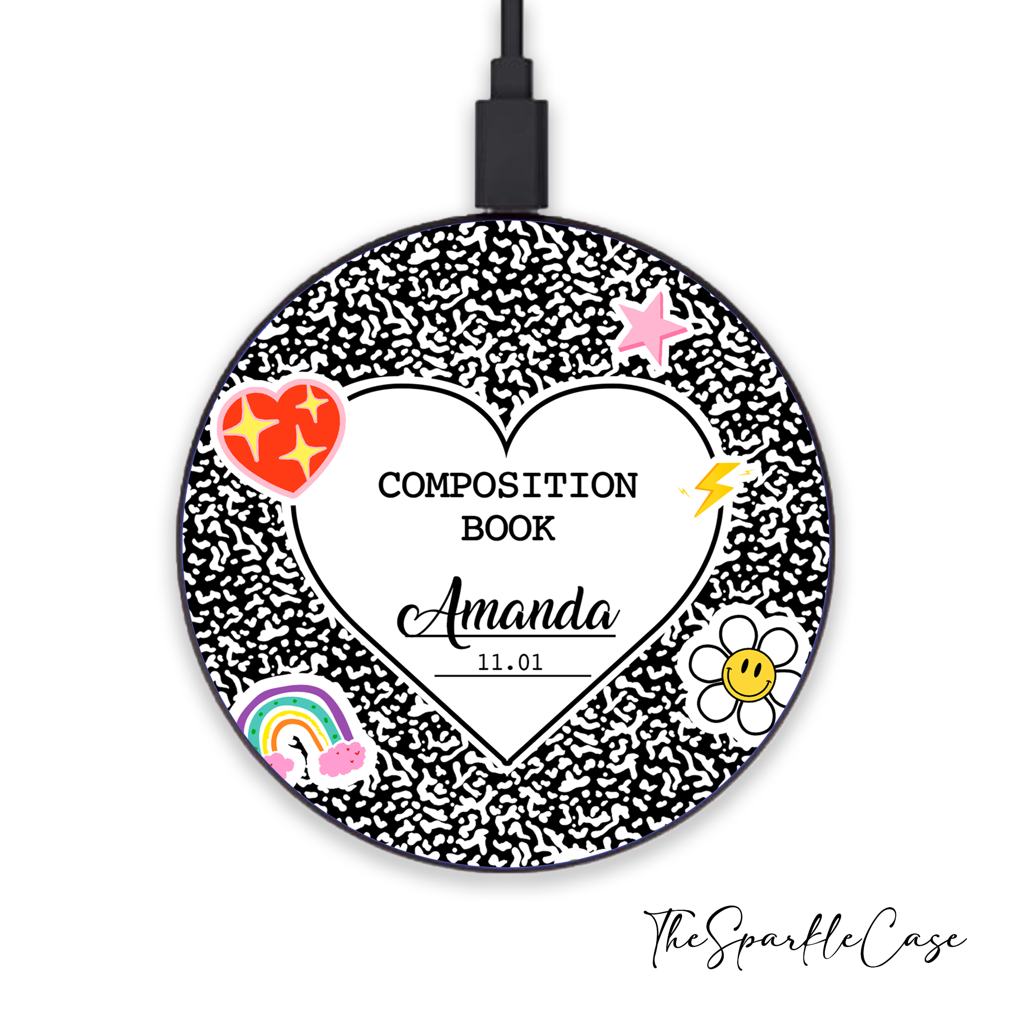 Cute Composition book Wireless Charger