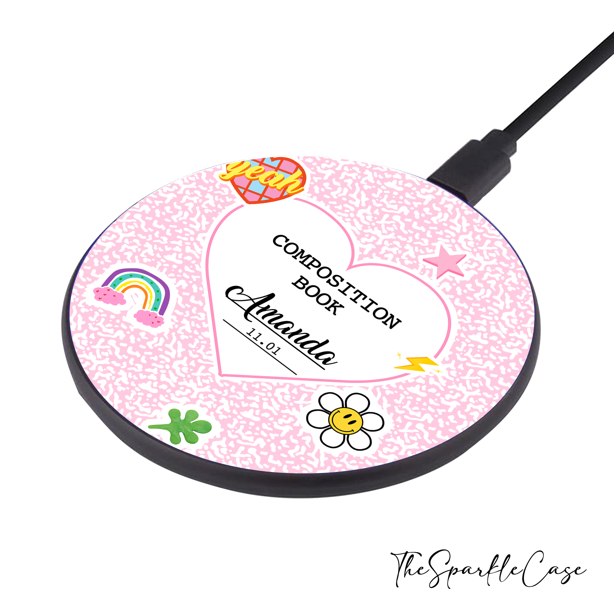 Cute Composition Notebook Wireless Charger