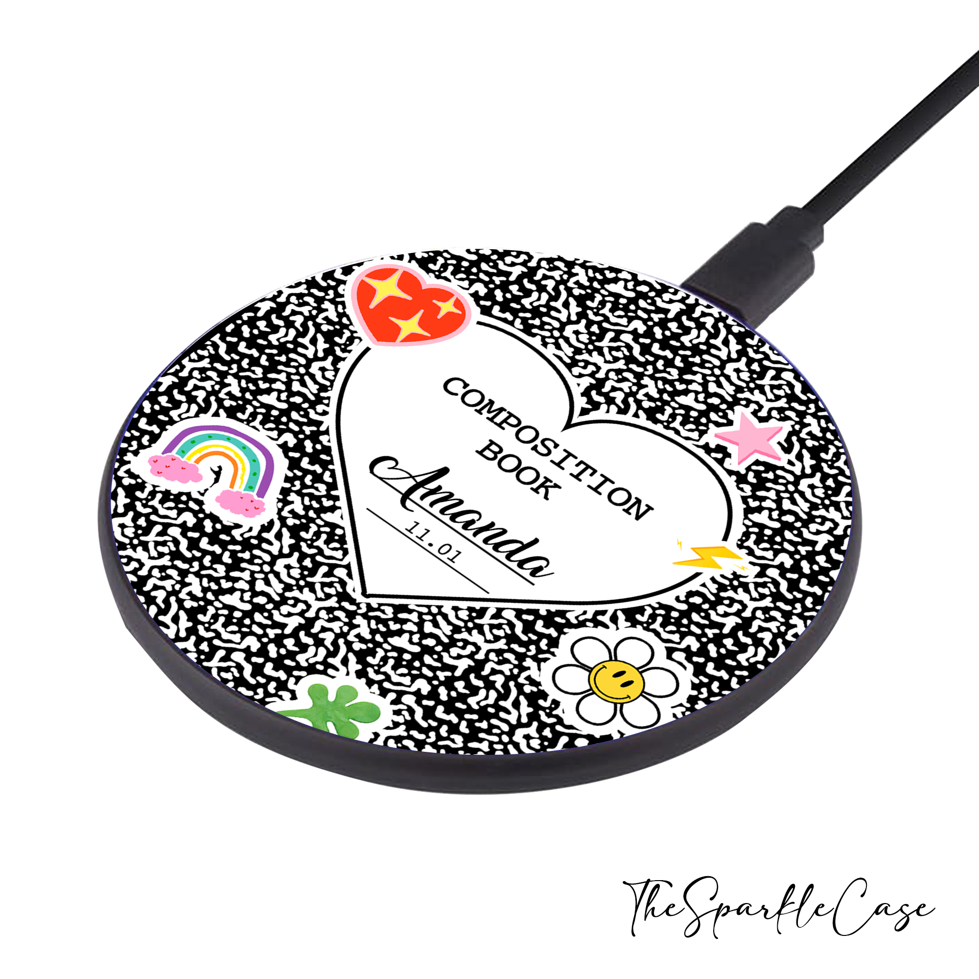 Cute Composition book Wireless Charger