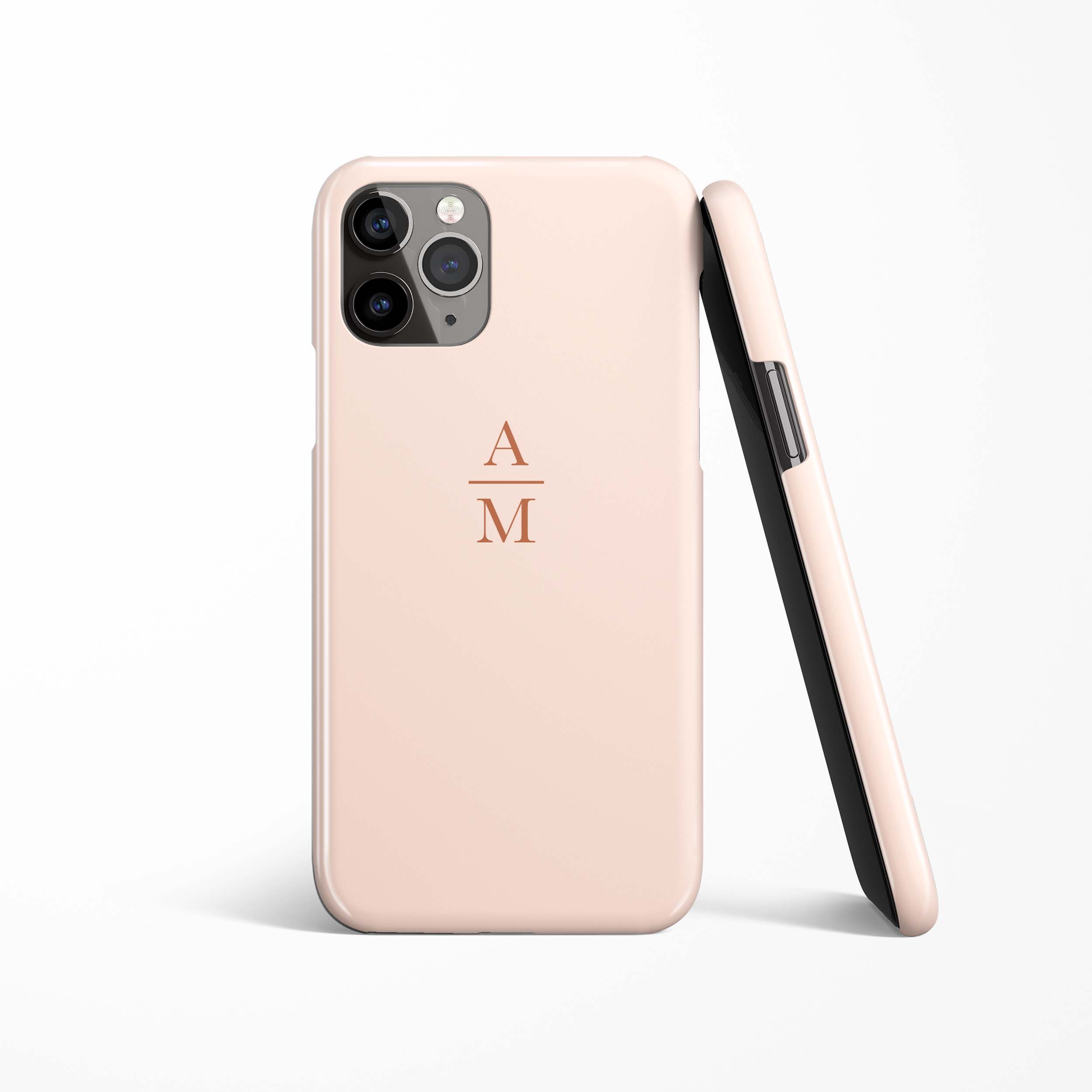 Modern Minimalist Pastel Pink and Monogram iPhone Samsung Case