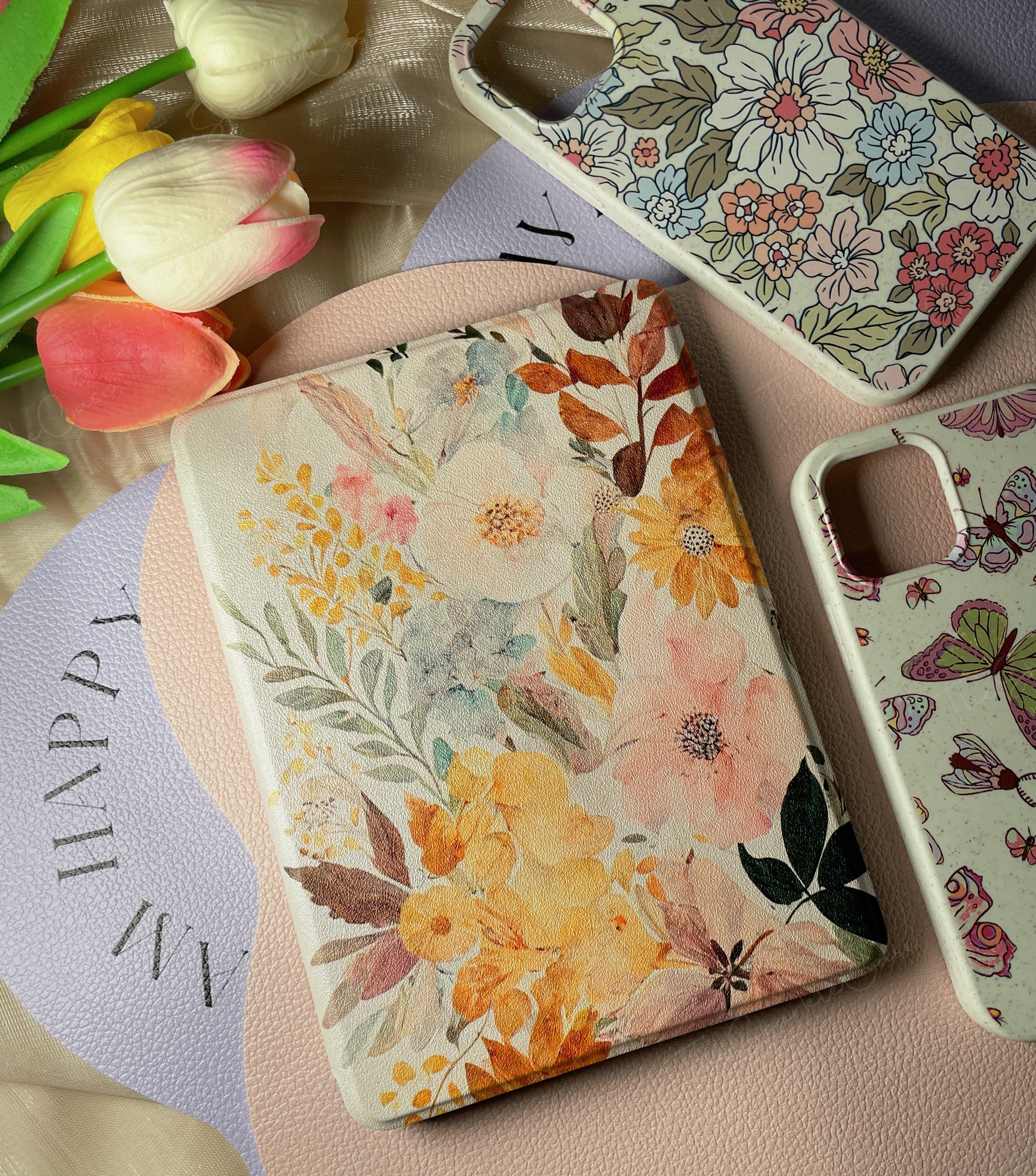 Custom Watercolor Floral Boho iPad Case