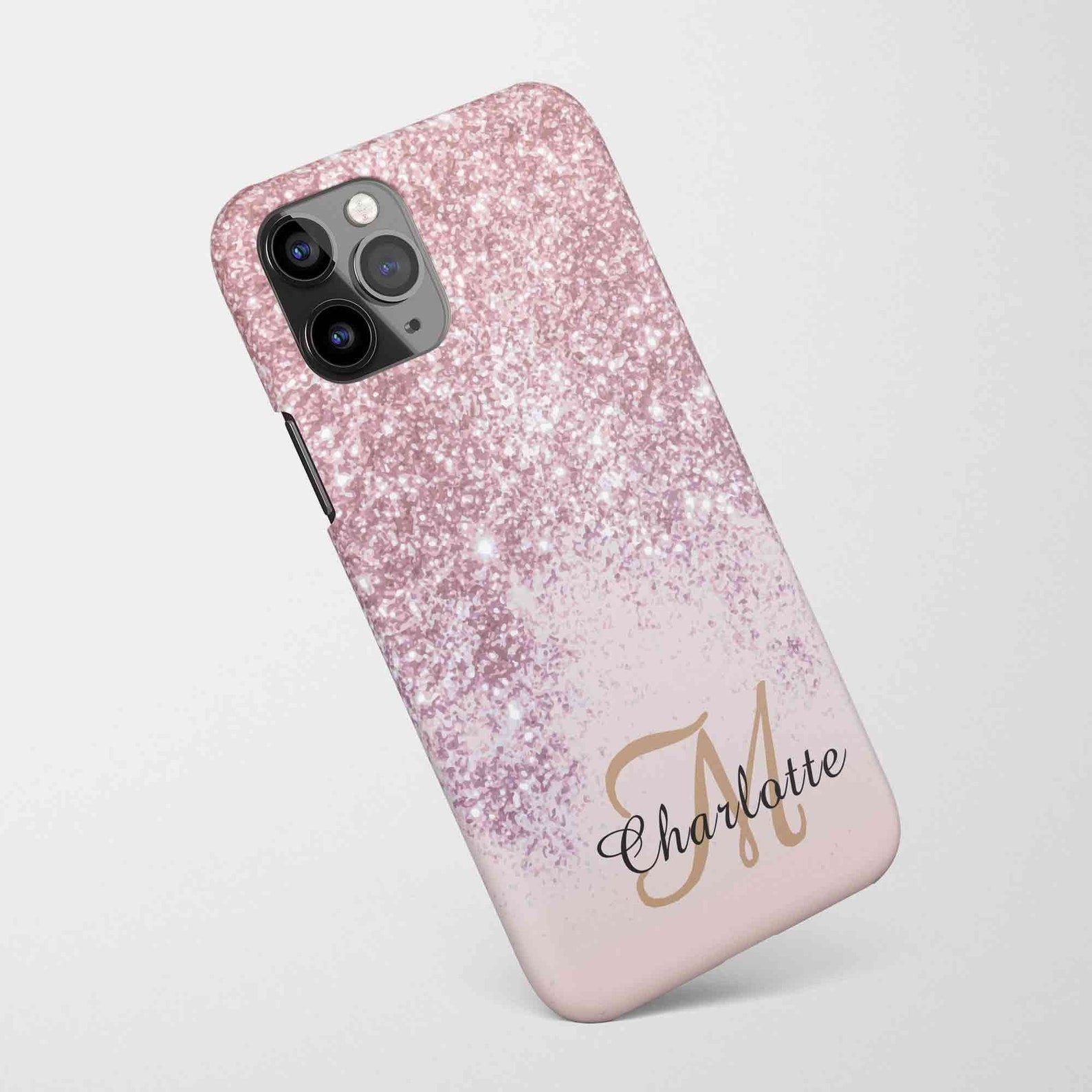 Girly Pink Glitter Blush Monogram Name Phone Case, Custom Name Case, Free  Personalization - The Sparkle Case