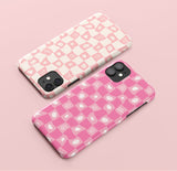 Custom Retro Checkerboard Phone Case, Personalized Groovy Case