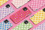Custom Retro Checkerboard Phone Case, Personalized Groovy Case