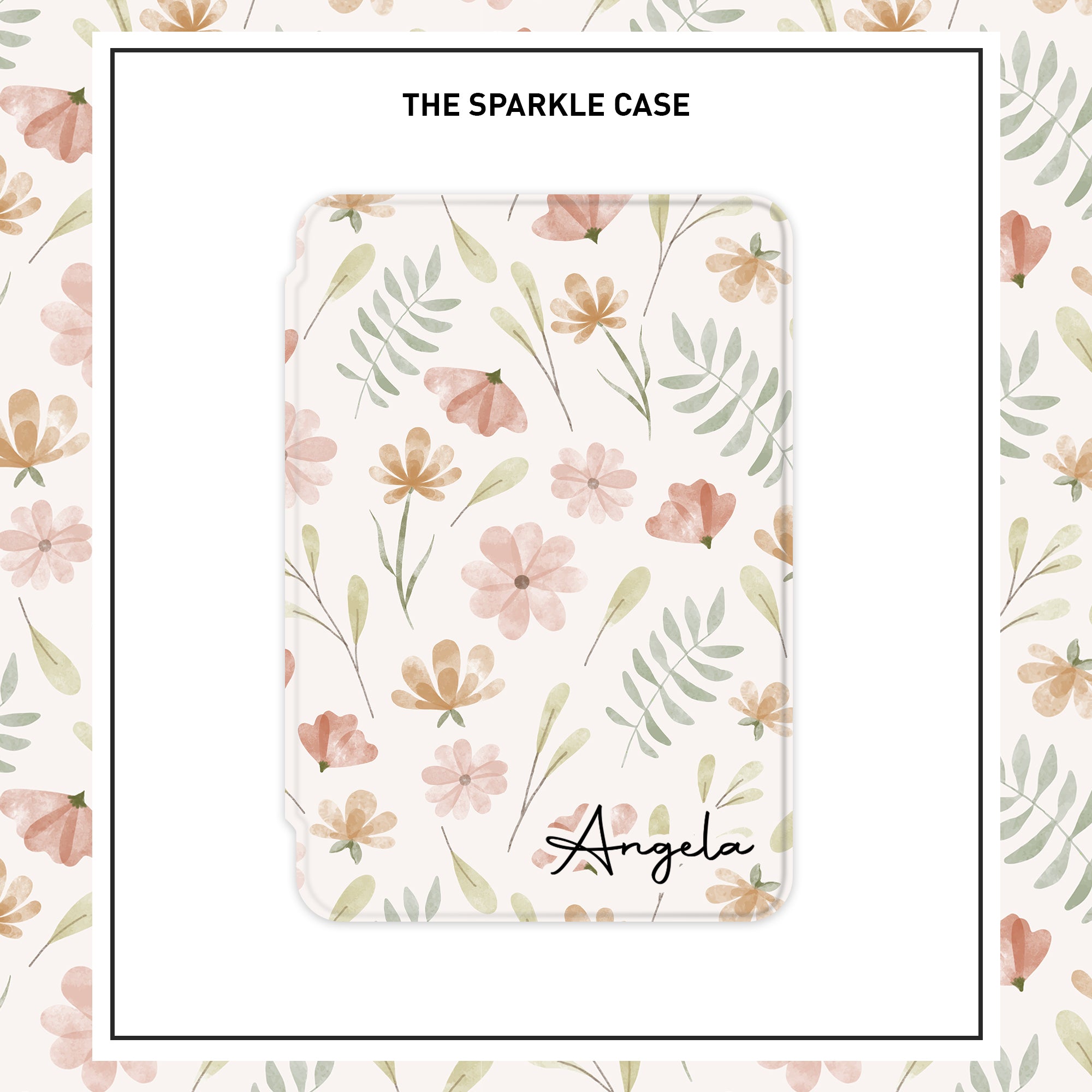 Custom Name Floral Kindle Case Paperwhite Case