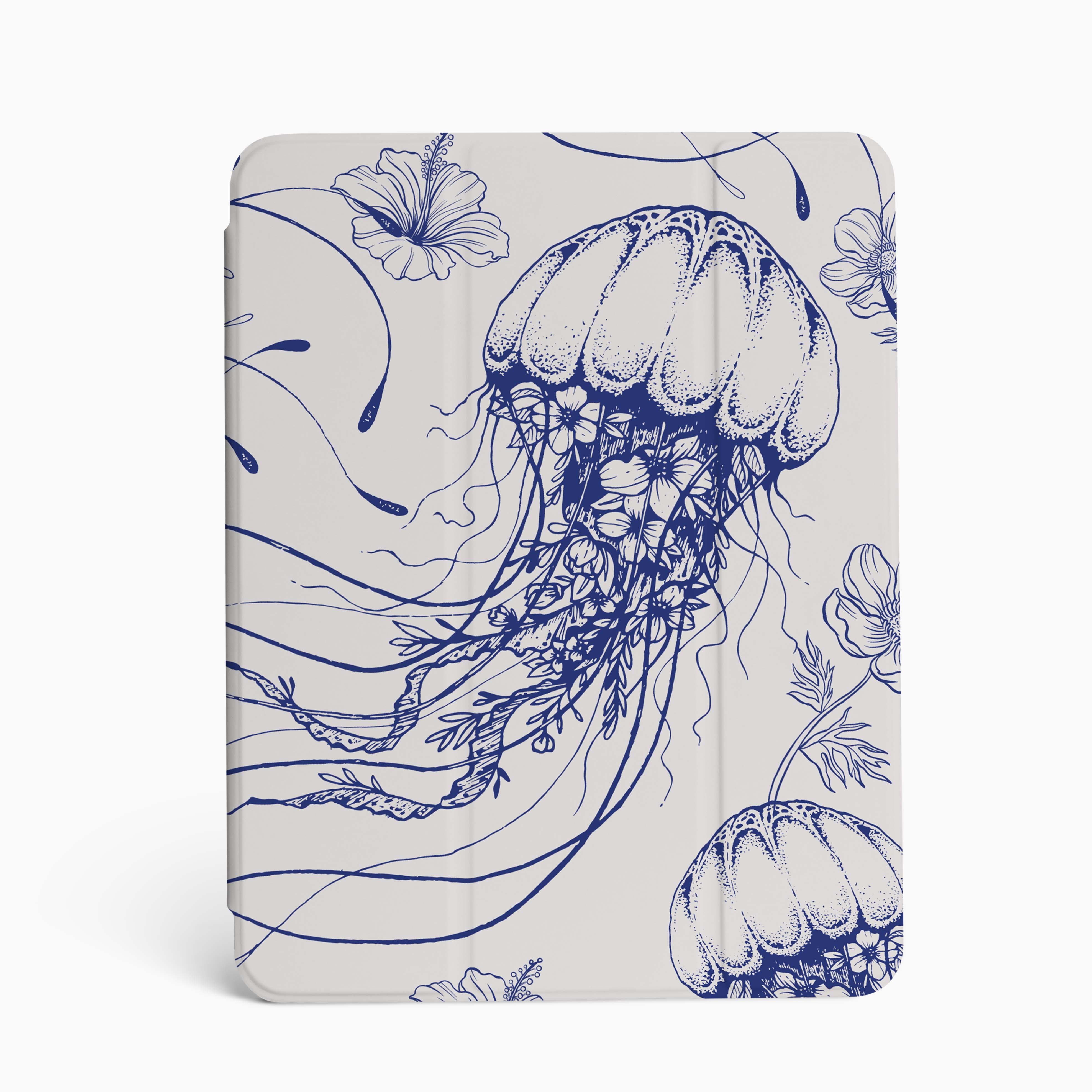 Jellyfish Aesthetic iPad Case with or without Pencil Holder